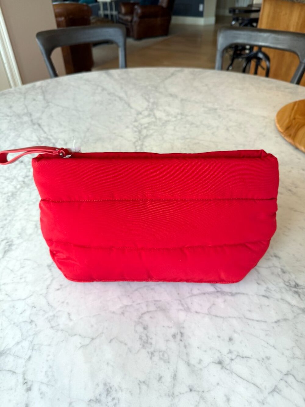 NWT Gap Puffy Clutch | Red Sunset Quilted Puffer Wristlet | Holiday 2021